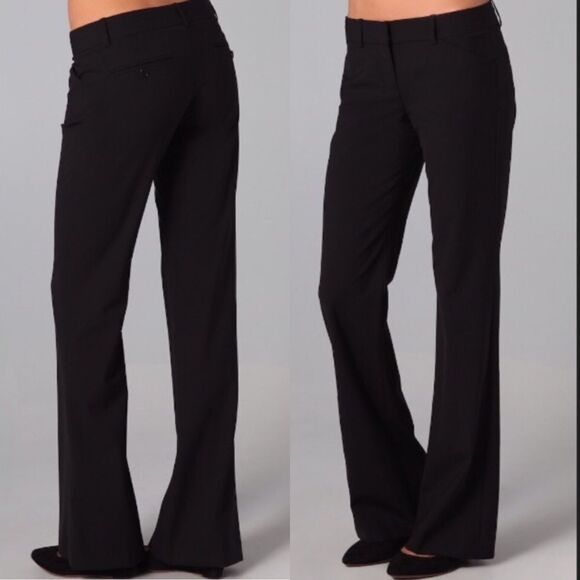 THEORY Max C Tailor Boot Cut Flare Dress Pants Black 0 - Picture 1 of 7